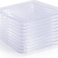 Fineline Settings - 3" x 3" Clear Plastic Disposable Tiny Tray, 20/Cs - B6200