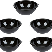 Fineline Settings - 320 Oz Black PET Plastic Salad Bowl, 25/cs - 5320-BK