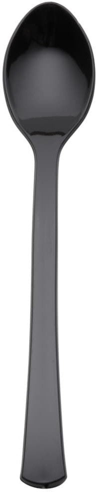 Fineline Settings - 4" Black Plastic Tiny Tines Spoons, 960/cs - 6501-BK