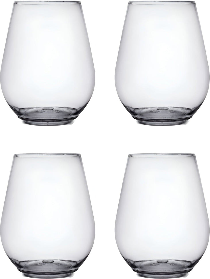 Fineline Settings - 4 Oz Renaissance Plastic Stemless Wine Goblet Glass, 64/cs - 2704