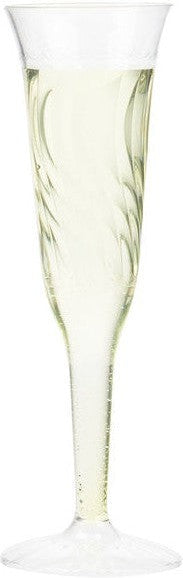 Fineline Settings - 5 Oz Clear Plastic Champagne Flute Glass, 8 x 12/cs - 2106