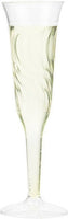 Fineline Settings - 5 Oz Clear Plastic Champagne Flute Glass, 8 x 12/cs - 2106