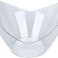 Fineline Settings - 5" x 2.6" Clear Oval Plastic Tiny Bowl, 240/cs - 6303-CL (Special Order Item)