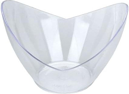 Fineline Settings - 5" x 2.6" Clear Oval Plastic Tiny Bowl, 240/cs - 6303-CL