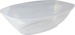 Fineline Settings - 64 Oz Clear Plastic Lid For Oval Bowl, 50 Per Case - 454L