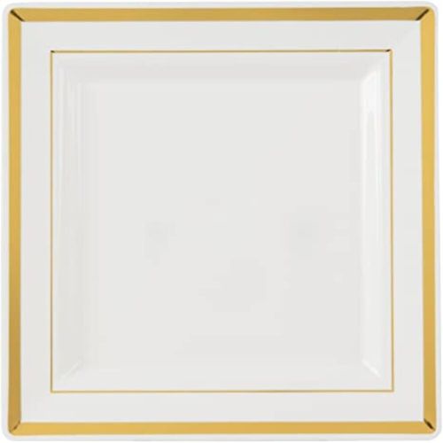 Fineline Settings - 7.25" Square Trim Dessert Plate, 10 X 12/cs - 5507-BO