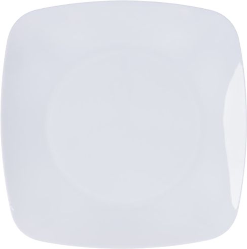 Fineline Settings - 7.5" White Plastic Square Plate, Pack of 10 - 1508WH