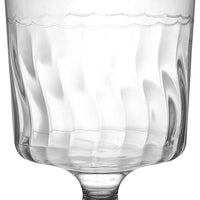 Fineline Settings - 8 Oz Clear Plastic Wine Glass, 10x24/cs - 2208