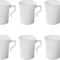 Fineline Settings - 8 Oz White Plastic Coffee Mug, 288/cs - 208-WH