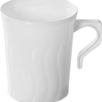 Fineline Settings - 8 Oz White Plastic Coffee Mug, 288/cs - 208-WH