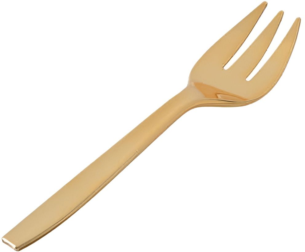 Fineline Settings - 9" Heavy Weight Plastic Serving Folk Gold Look, 60 Per Case - 769