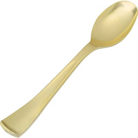 Fineline Settings - 9" Heavy Weight Plastic Serving Spoon Gold Look, 5/Bg, 12 Bgs/Cs - 768