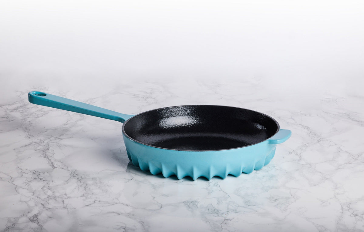 FireUp - 10" Aqua Blue Skillet With Lid - FC038