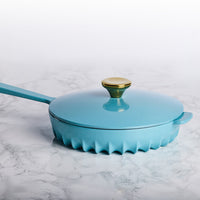 FireUp - 10" Aqua Blue Skillet With Lid - FC038