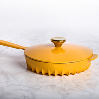 FireUp - 10" Citrus Yellow Skillet With Lid - FC034