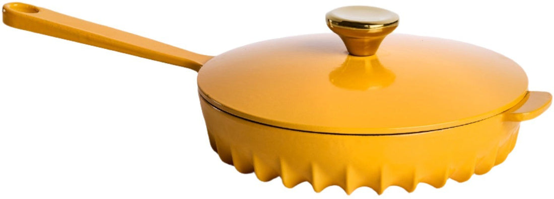 FireUp - 10" Citrus Yellow Skillet With Lid - FC034