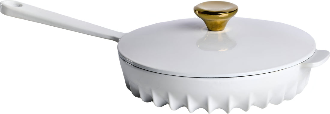 FireUp - 10" Skillet With Lid Mushroom White - FC035
