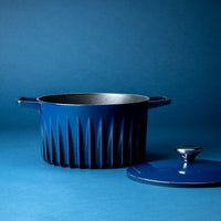 FireUp - 5.3 QT Blue Cast Iron Dutch Oven (5L) - FC006