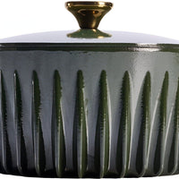 FireUp - 5.3 QT Olive Green Cast Iron Dutch Oven (5L) - FC032