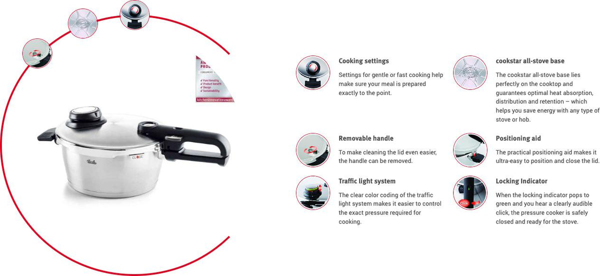 Fissler - 2.6 QT Vitavit Premium Pressure Skillet with Steamer - 622-212-02-0700