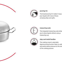 Fissler - 5.1 QT Original-Profi Round Roaster With Domed Lid - 084-588-28-0000