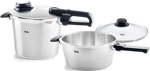 Fissler - 6.3 QT & 3.7 QT Vitavit Premium Pressure Cookers with Cover - 622-412-13-0900