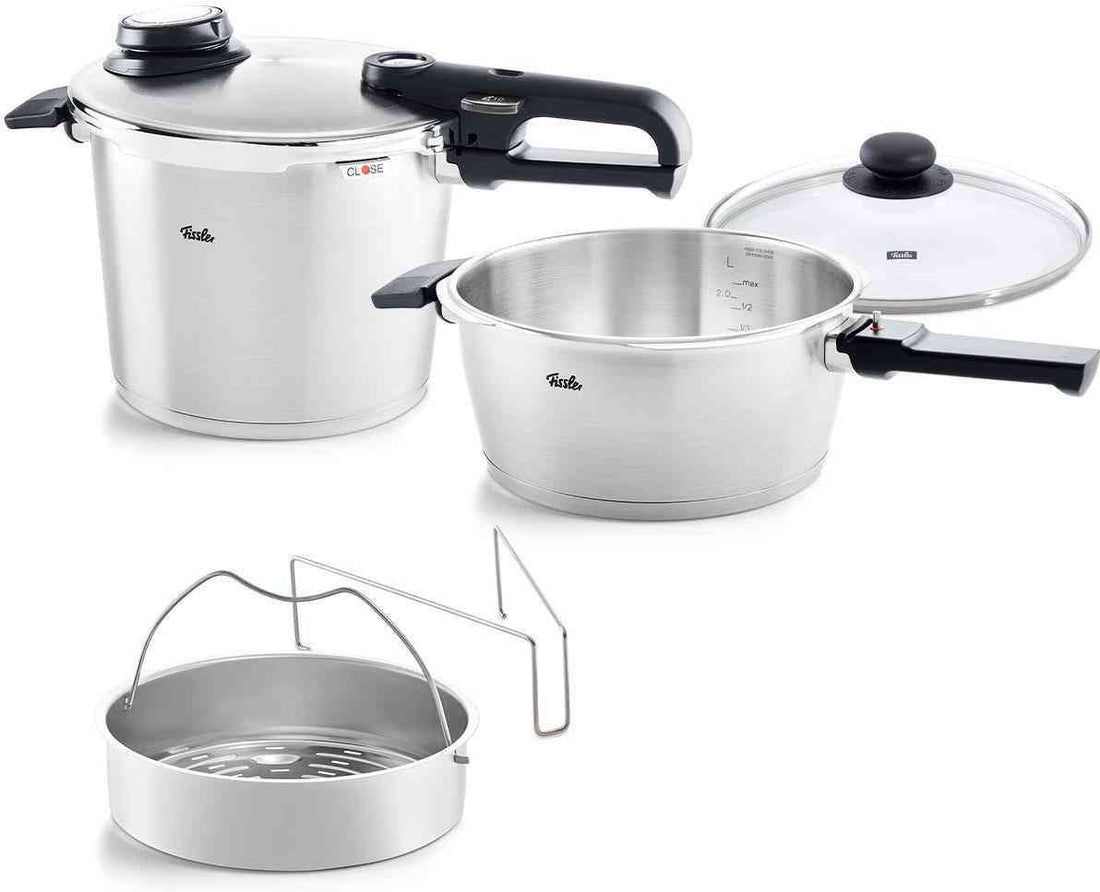 Fissler - 6.3 QT & 3.7 QT Vitavit Premium Pressure Cookers with Cover - 622-412-13-0900