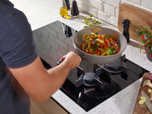 Fissler - Ceratal 11”, 3.9 Qt Warm Grey Ceramic Non-Stick Wok - 100-820-28-1000