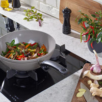 Fissler - Ceratal 11”, 3.9 Qt Warm Grey Ceramic Non-Stick Wok - 100-820-28-1000