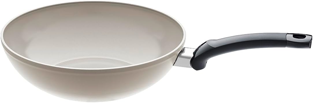 Fissler - Ceratal 12", 5.5 Qt Warm Grey Ceramic Non-Stick Wok - 100-820-30-1000