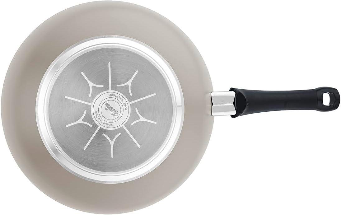 Fissler - Ceratal 12", 5.5 Qt Warm Grey Ceramic Non-Stick Wok - 100-820-30-1000