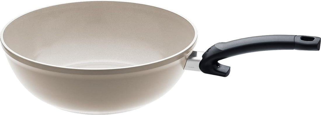 Fissler - Ceratal 12", 5.5 Qt Warm Grey Ceramic Non-Stick Wok - 100-820-30-1000