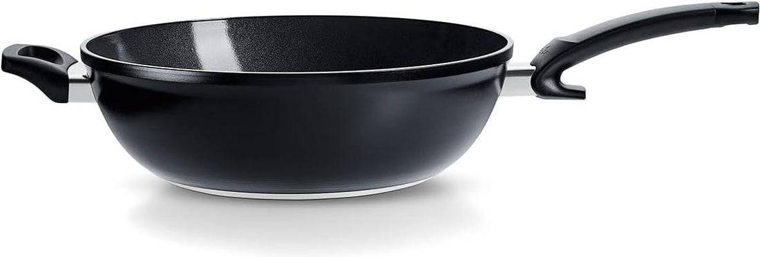 Fissler - Ceratal 12.6”, 6 Qt Orbit Black Ceramic Non-Stick Wok, with Helper Handle - 100-821-32-1000