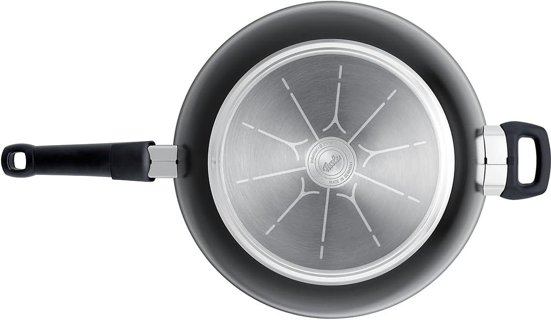 Fissler - Ceratal 12.6”, 6 Qt Orbit Black Ceramic Non-Stick Wok, with Helper Handle - 100-821-32-1000