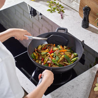 Fissler - Ceratal 12.6”, 6 Qt Orbit Black Ceramic Non-Stick Wok, with Helper Handle - 100-821-32-1000