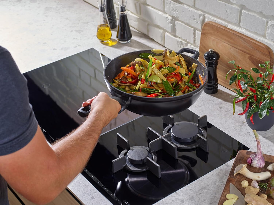 Fissler - Ceratal 12.6”, 6 Qt Orbit Black Ceramic Non-Stick Wok, with Helper Handle - 100-821-32-1000