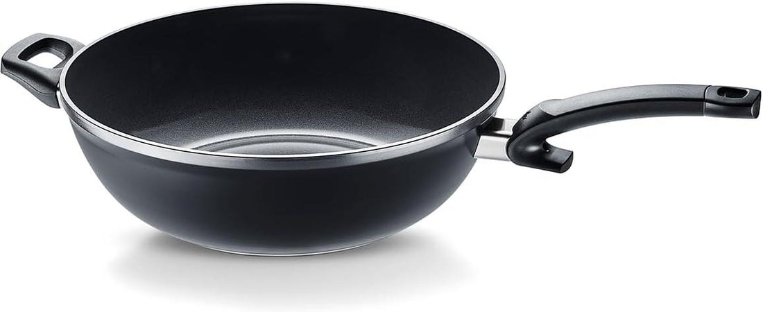 Fissler - Ceratal 12.6”, 6 Qt Orbit Black Ceramic Non-Stick Wok, with Helper Handle - 100-821-32-1000