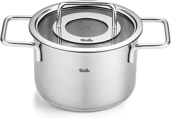Fissler - Pure Collection 6.3”, 2 Qt Stock Pot with Glass Lid - 086-115-16-0000