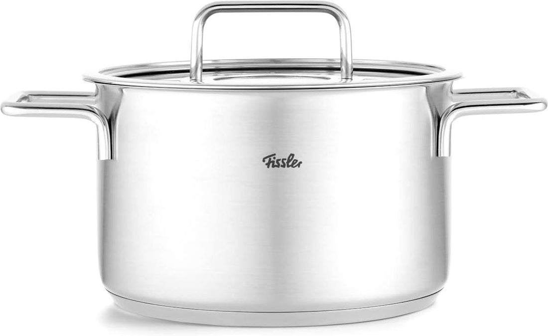 Fissler - Pure Collection 8”, 3.8 Qt Stock Pot with Glass Lid - 086-115-20-0000
