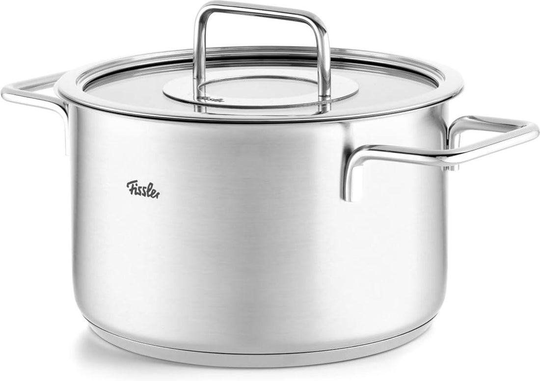 Fissler - Pure Collection 8”, 3.8 Qt Stock Pot with Glass Lid - 086-115-20-0000