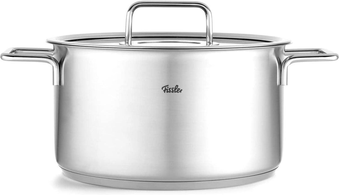 Fissler - Pure Collection 9.5”, 6 Qt Stock Pot With Glass Lid - 086-115-24-0000