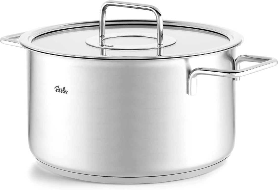 Fissler - Pure Collection 9.5”, 6 Qt Stock Pot With Glass Lid - 086-115-24-0000