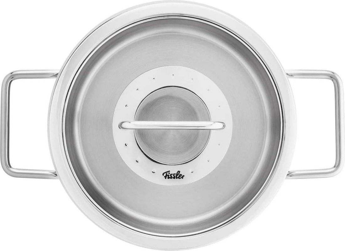 Fissler - Pure Collection 9.5”, 6 Qt Stock Pot With Glass Lid - 086-115-24-0000