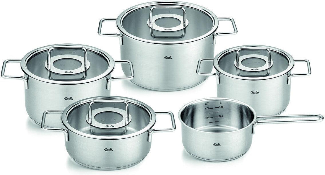 Fissler - Pure Collection Stainless Steel 9 Pcs Set with Glass Lids - 086-115-05-0000