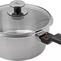 Fissler - Vitaquick® Premium 2 Pcs set, 3.7 Quart and 6.3 Quart Pressure Cooker plus Glass Lid - 602-410-13-0800