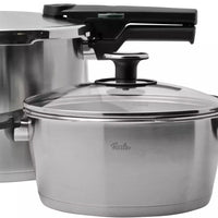 Fissler - Vitaquick® Premium 2 Pcs set, 3.7 Quart and 6.3 Quart Pressure Cooker plus Glass Lid - 602-410-13-0800