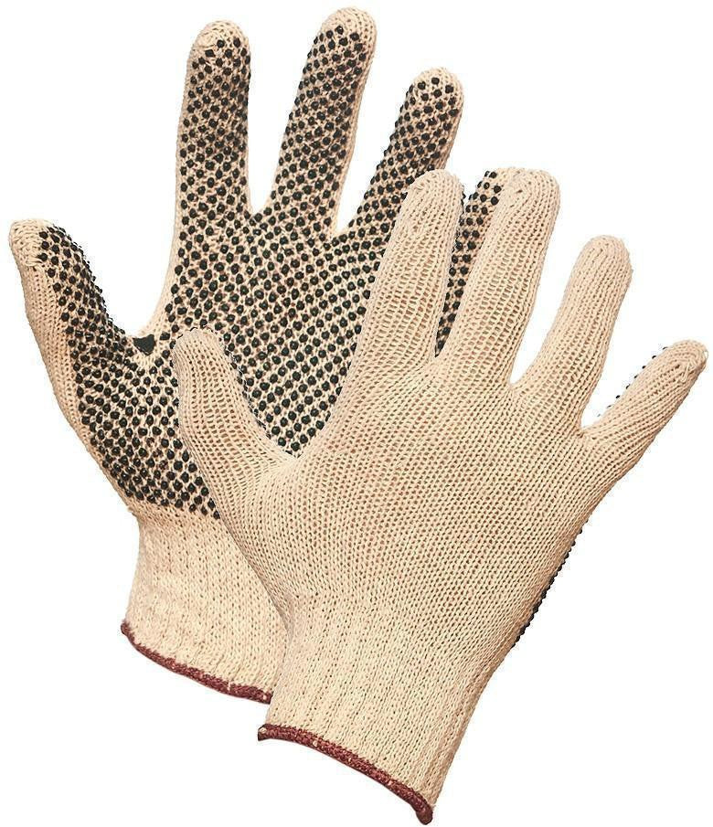Forcefield - Extra Large String Knit Cotton Work Gloves With PVC Dots on Palm, 1 DZ - 004-01876-10