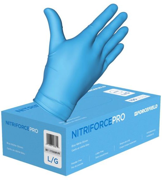 Forcefield - NitriForce Pro Large Nitrile Disposable Glove, 100/Bx - 007-77703NP/PF