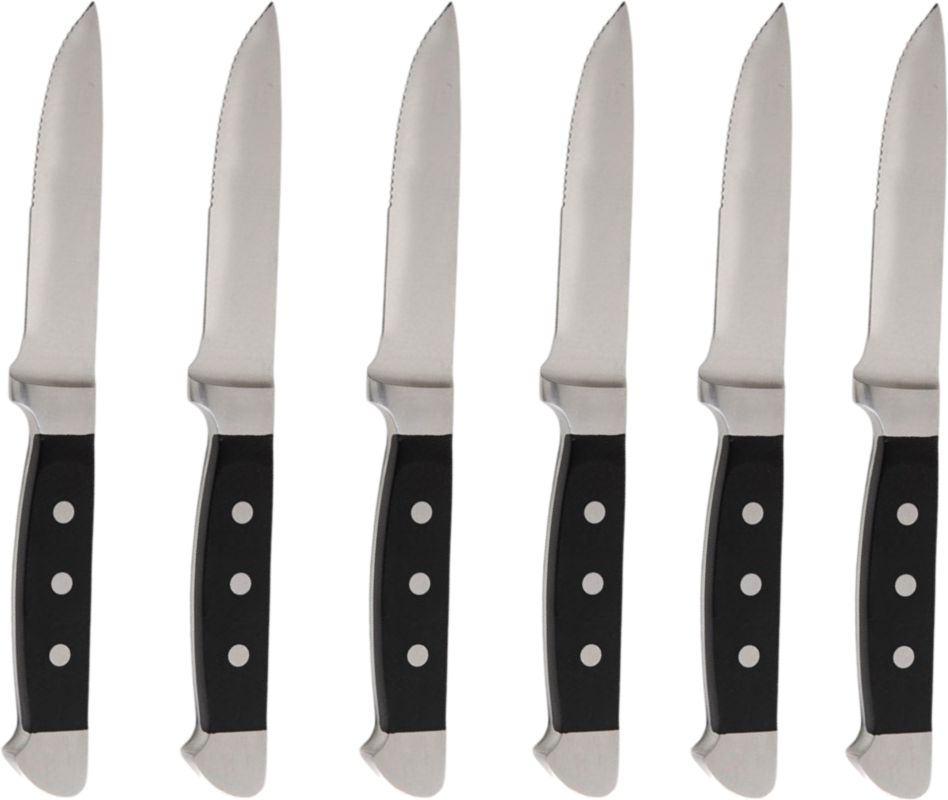 Fortessa - 10" Vaquero Serrated Steak Knife, Pack of 6 - 1.5.STK.00.270