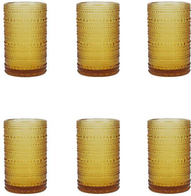 Fortessa - 13 Oz Jupiter Amber Iced Beverage Glass, Pack of 6 - DV.JUPITERAM.03